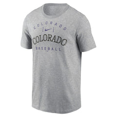 Colorado Rockies Nike Home Team Athletic Arch T-Shirt - Heather Gray - Nike on Sale