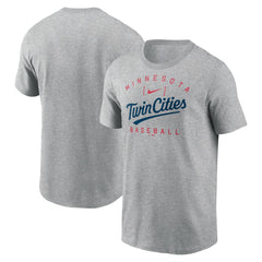 Minnesota Twins Nike Home Team Athletic Arch T-Shirt - Heather Gray - Nike Sale