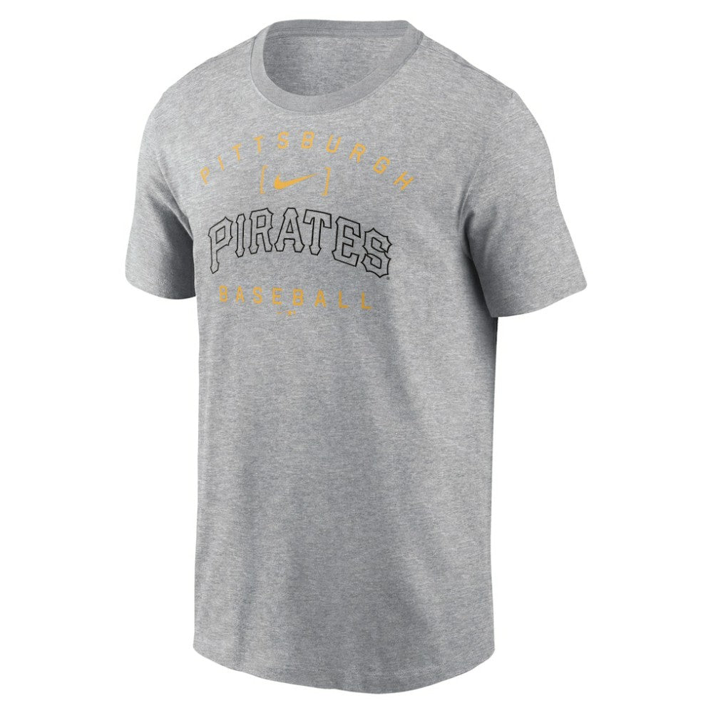 Pittsburgh Pirates Nike Home Team Athletic Arch T-Shirt - Heather Gray - Nike Lifestyle