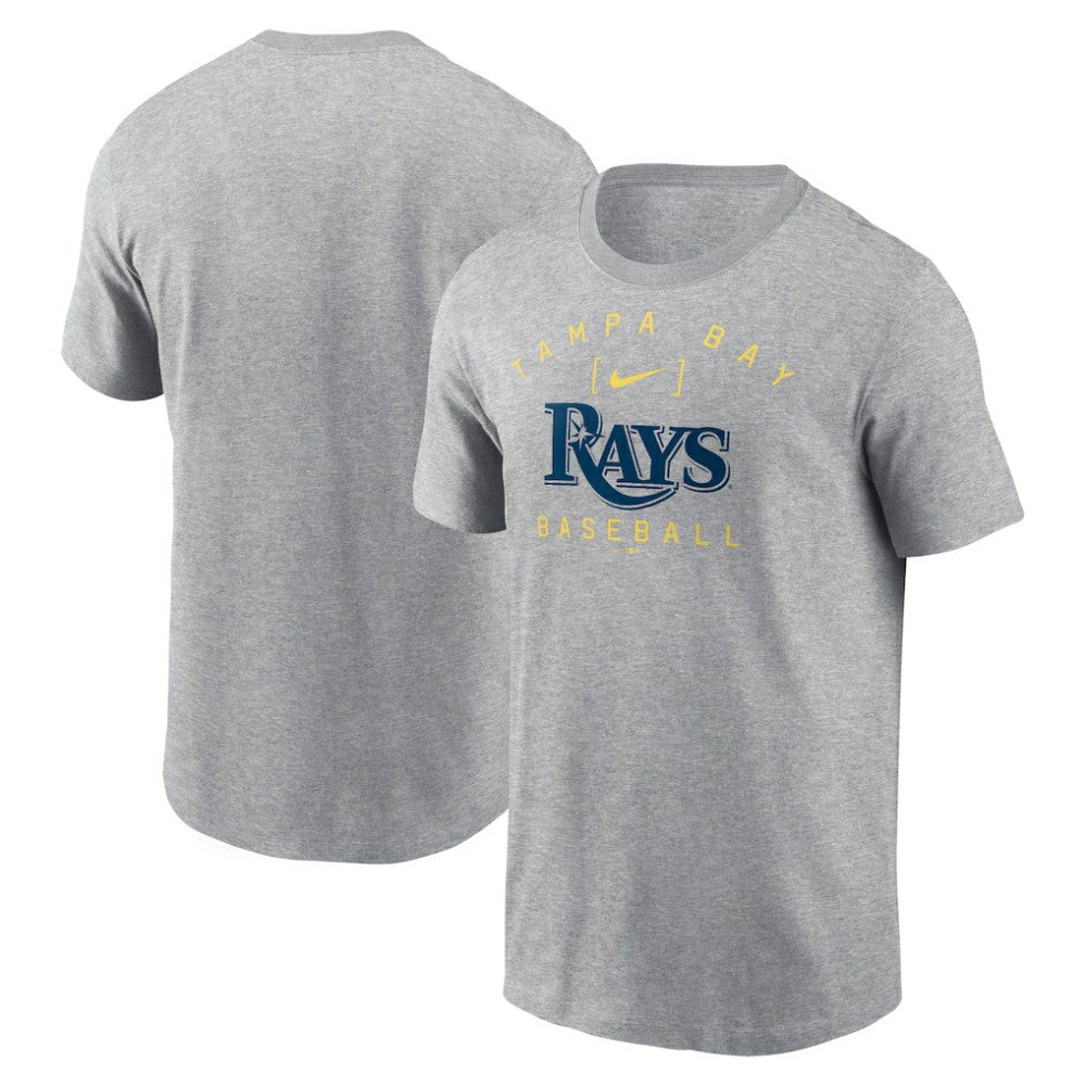 Tampa Bay Rays Nike Home Team Athletic Arch T-Shirt - Heather Gray - Nike Lifestyle