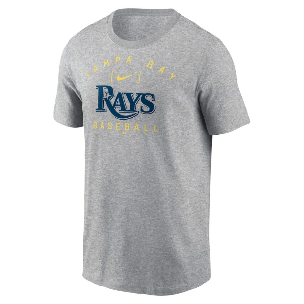 Tampa Bay Rays Nike Home Team Athletic Arch T-Shirt - Heather Gray - Nike Lifestyle