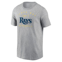 Tampa Bay Rays Nike Home Team Athletic Arch T-Shirt - Heather Gray - Nike Lifestyle