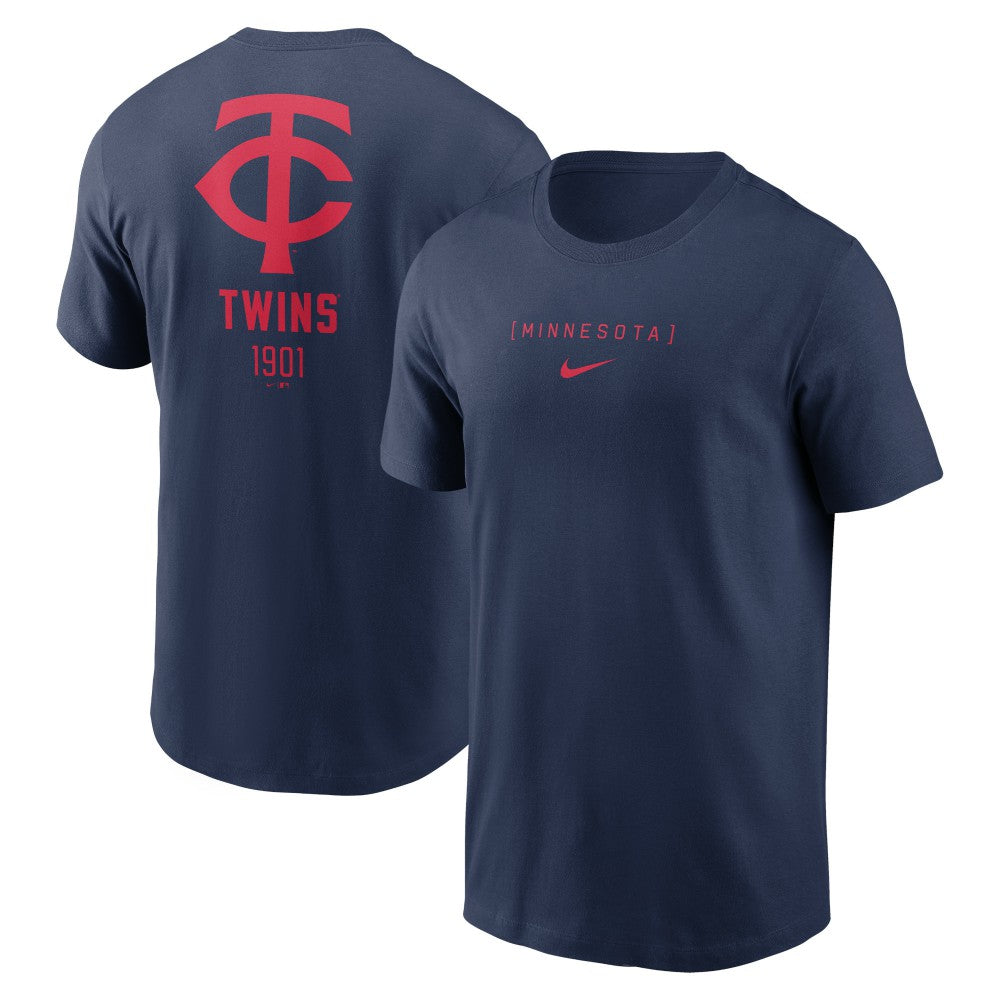 Minnesota Twins Nike Large Logo Back Stack T-Shirt - Navy - Nike Discount