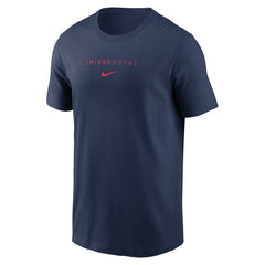 Minnesota Twins Nike Large Logo Back Stack T-Shirt - Navy - Nike Discount