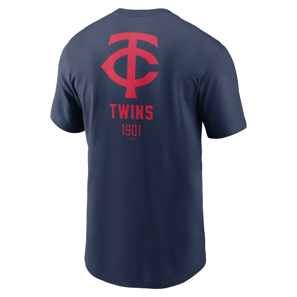 Minnesota Twins Nike Large Logo Back Stack T-Shirt - Navy - Nike Discount