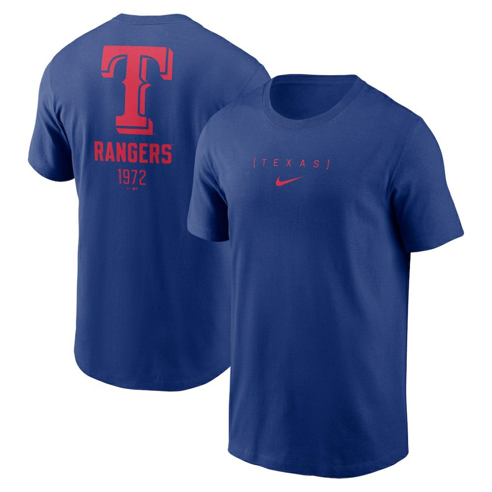 Texas Rangers Nike Large Logo Back Stack T-Shirt - Royal - Nike Lifestyle