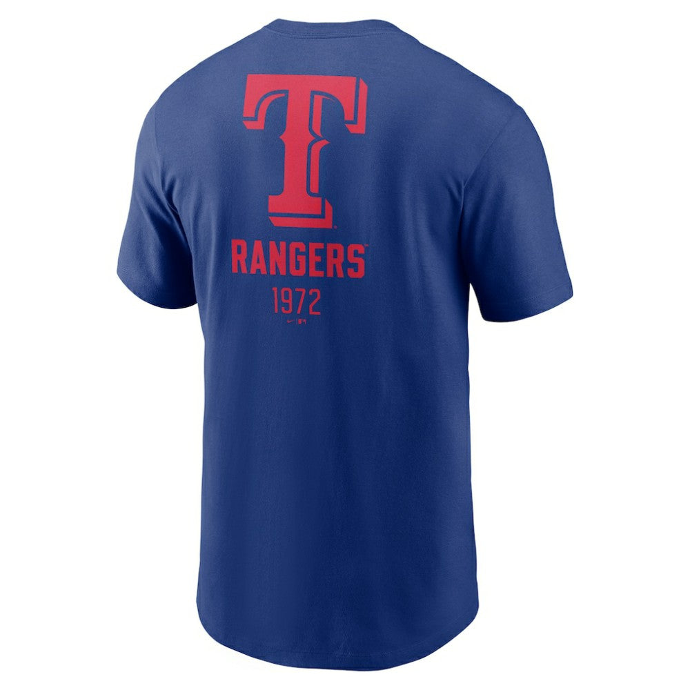 Texas Rangers Nike Large Logo Back Stack T-Shirt - Royal - Nike Lifestyle
