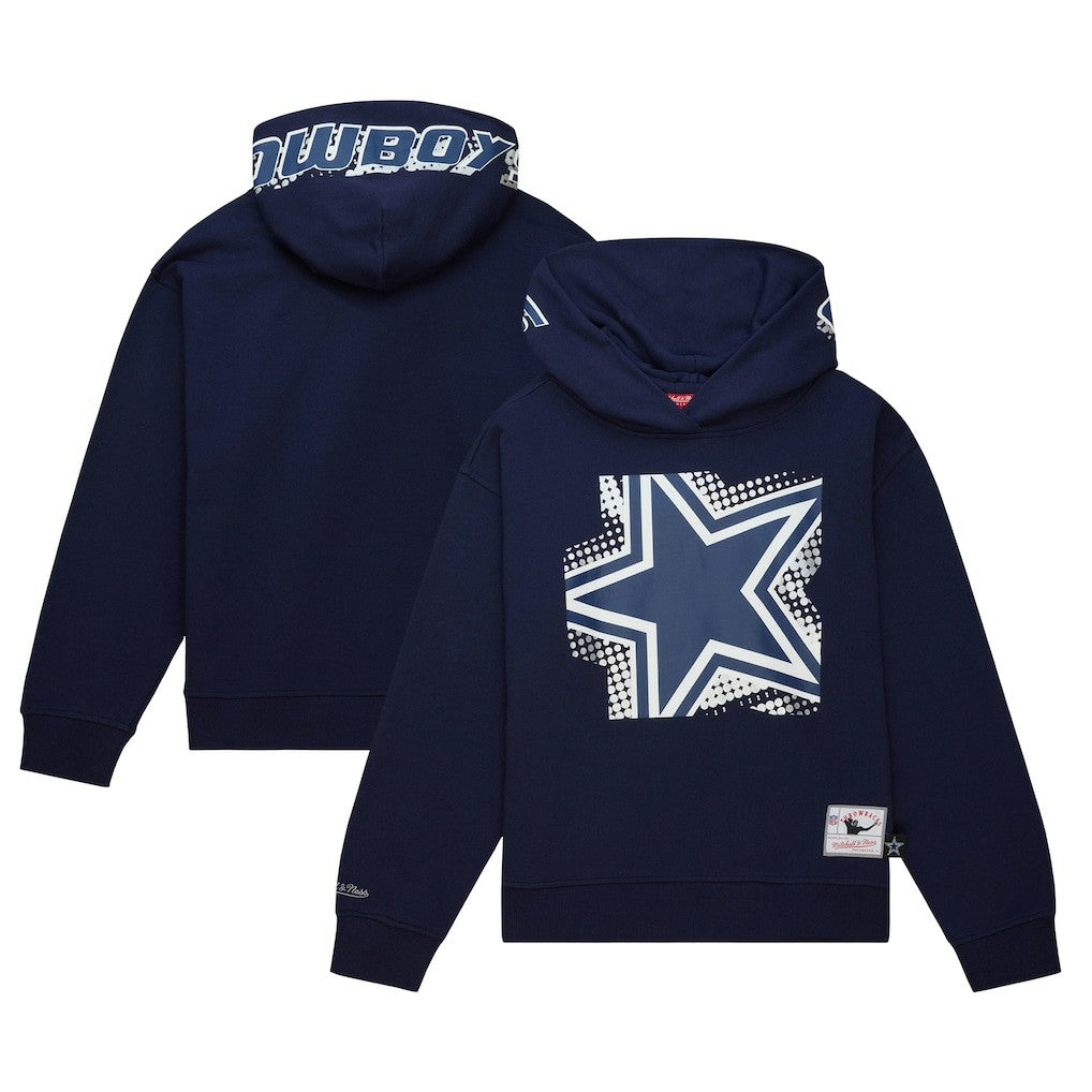 Mitchell & Ness Dallas Cowboys Women's Gridiron Classics Big Face 7.0 Pullover Hoodie Navy