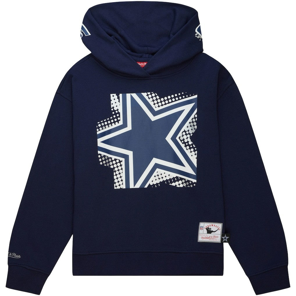 Mitchell & Ness Dallas Cowboys Women's Gridiron Classics Big Face 7.0 Pullover Hoodie Navy