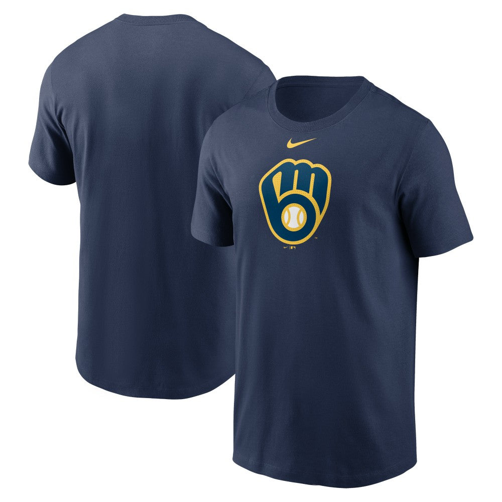 Milwaukee Brewers Nike Fuse Large Logo T-Shirt - Navy - Nike on Sale