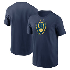 Milwaukee Brewers Nike Fuse Large Logo T-Shirt - Navy - Nike on Sale