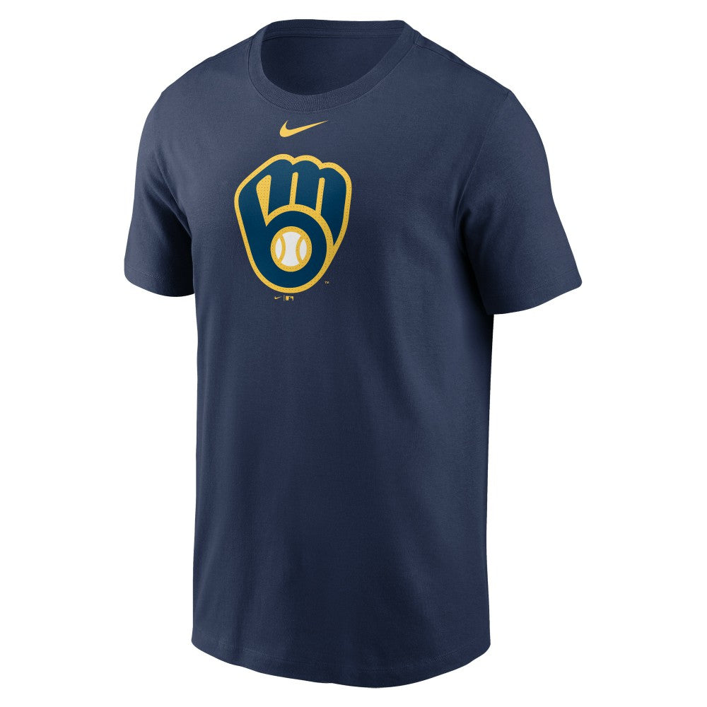 Milwaukee Brewers Nike Fuse Large Logo T-Shirt - Navy - Nike on Sale