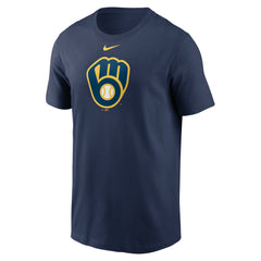 Milwaukee Brewers Nike Fuse Large Logo T-Shirt - Navy - Nike on Sale
