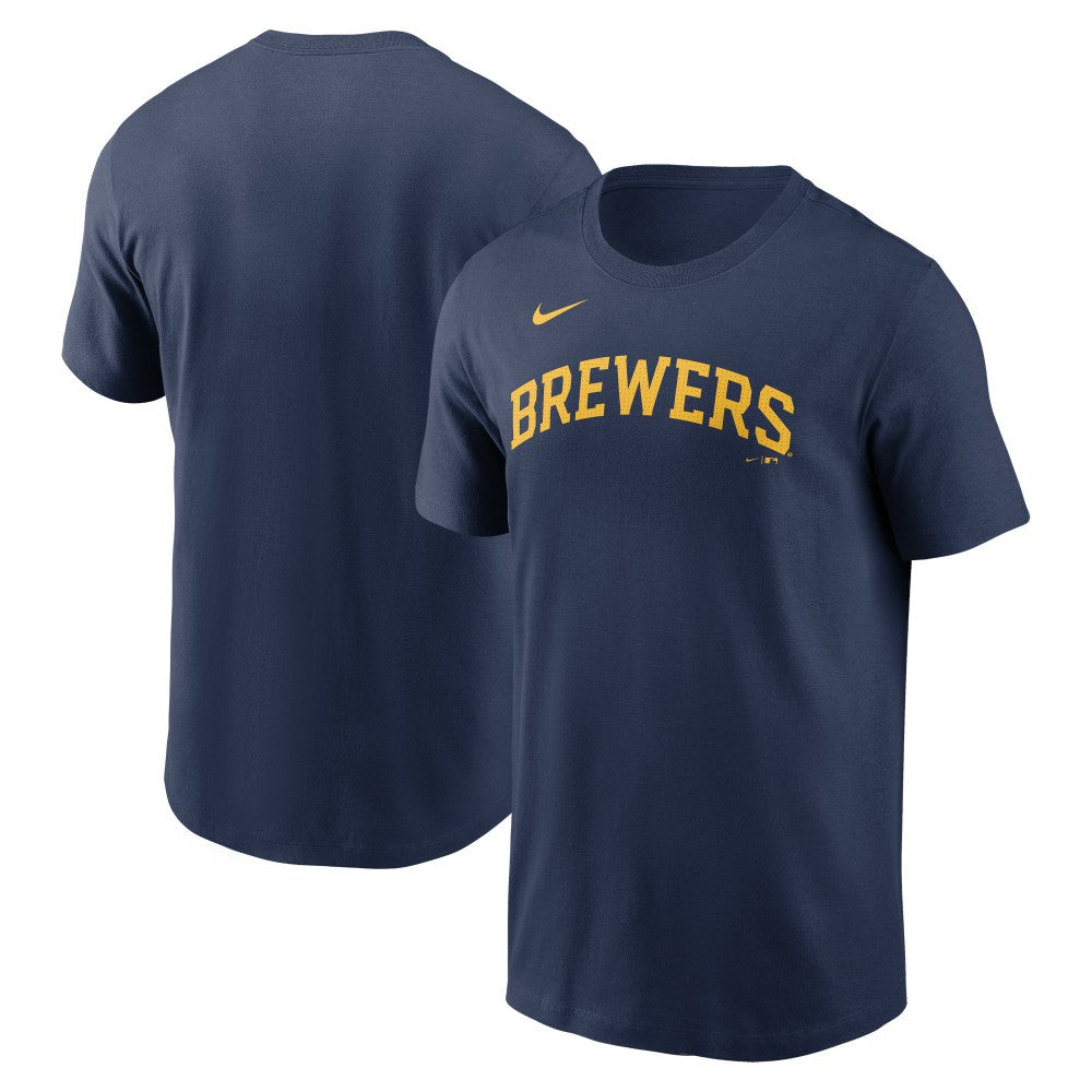 Milwaukee Brewers Nike Fuse Wordmark T-Shirt - Navy - Nike Discount