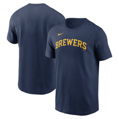 Milwaukee Brewers Nike Fuse Wordmark T-Shirt - Navy - Nike Discount