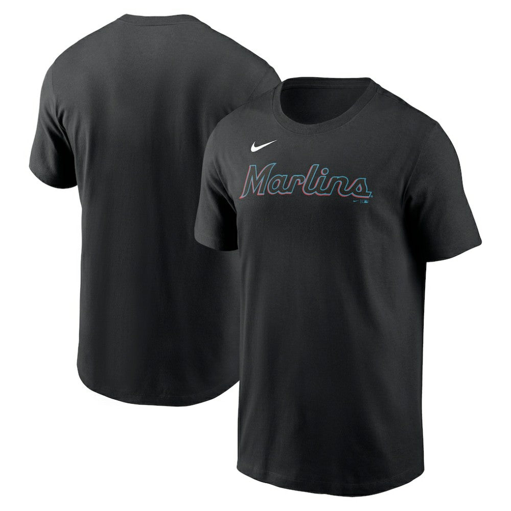 Miami Marlins Nike Fuse Wordmark T-Shirt - Black - Nike Sale