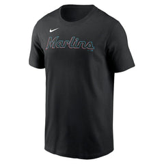 Miami Marlins Nike Fuse Wordmark T-Shirt - Black - Nike Sale