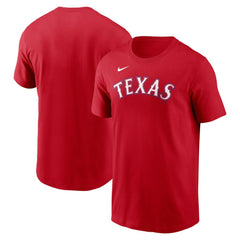 Texas Rangers Nike Fuse Wordmark T-Shirt - Red - Nike Lifestyle