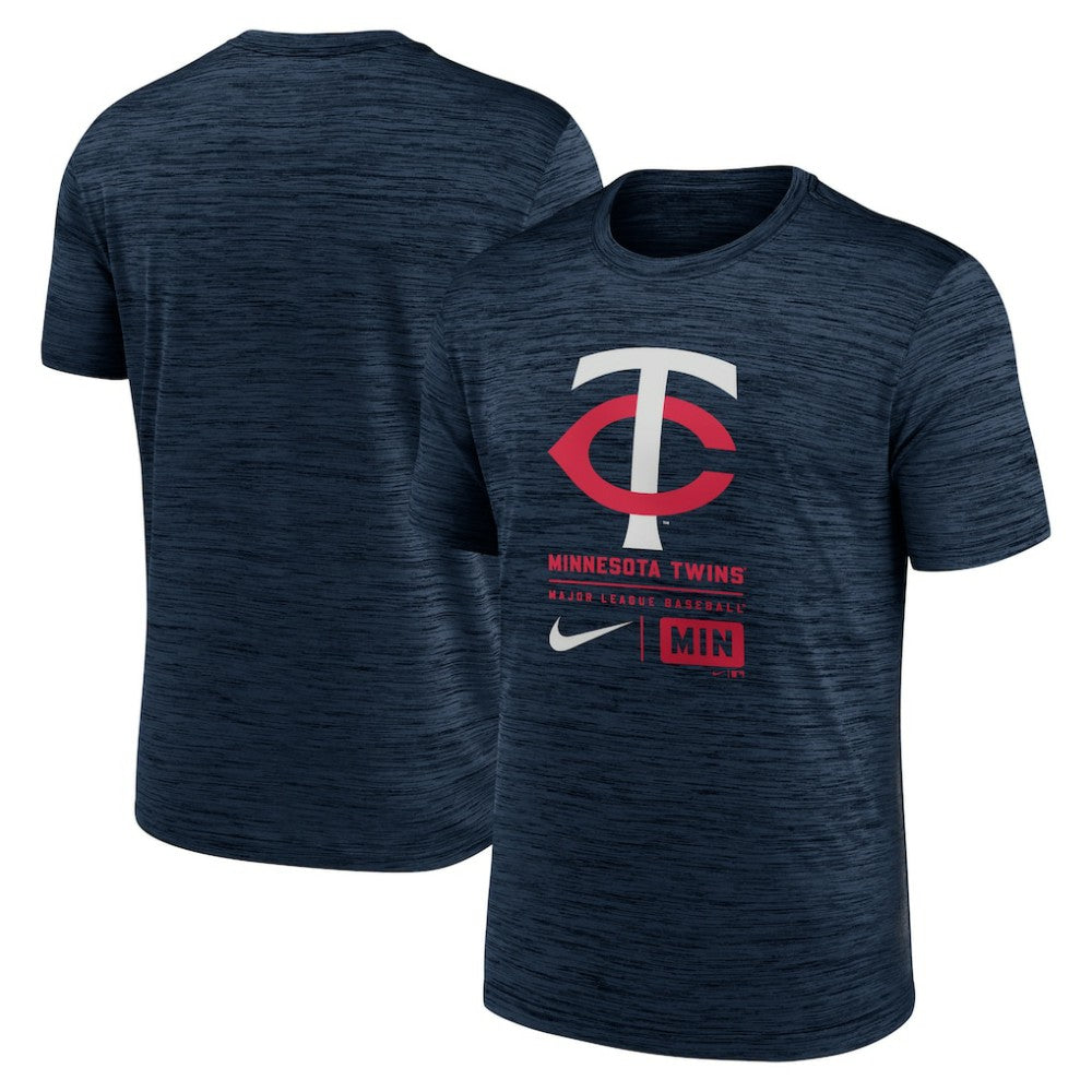 Minnesota Twins Nike Large Logo Velocity T-Shirt - Navy - Nike on Sale