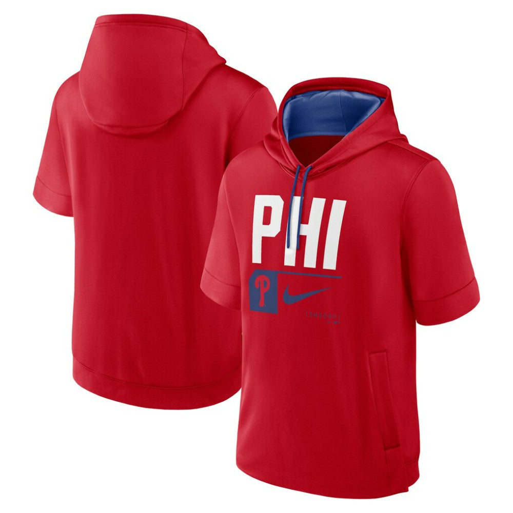 Philadelphia Phillies Nike Tri Code Lockup Short Sleeve Pullover Hoodie - Red - Nike on Sale