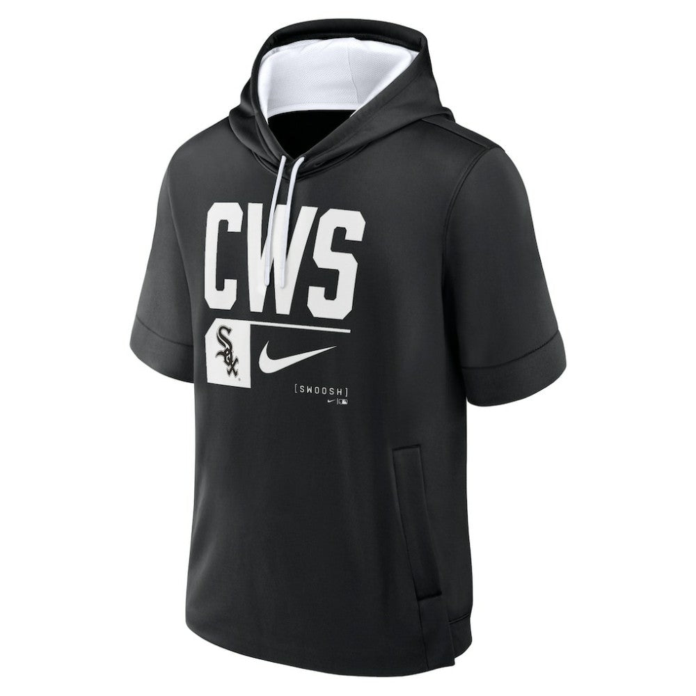 Chicago White Sox Nike Tri Code Lockup Short Sleeve Pullover Hoodie - Black - Nike Sale