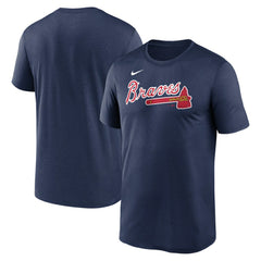 Atlanta Braves Nike Legend Fuse Wordmark T-Shirt  - Navy - Nike on Sale