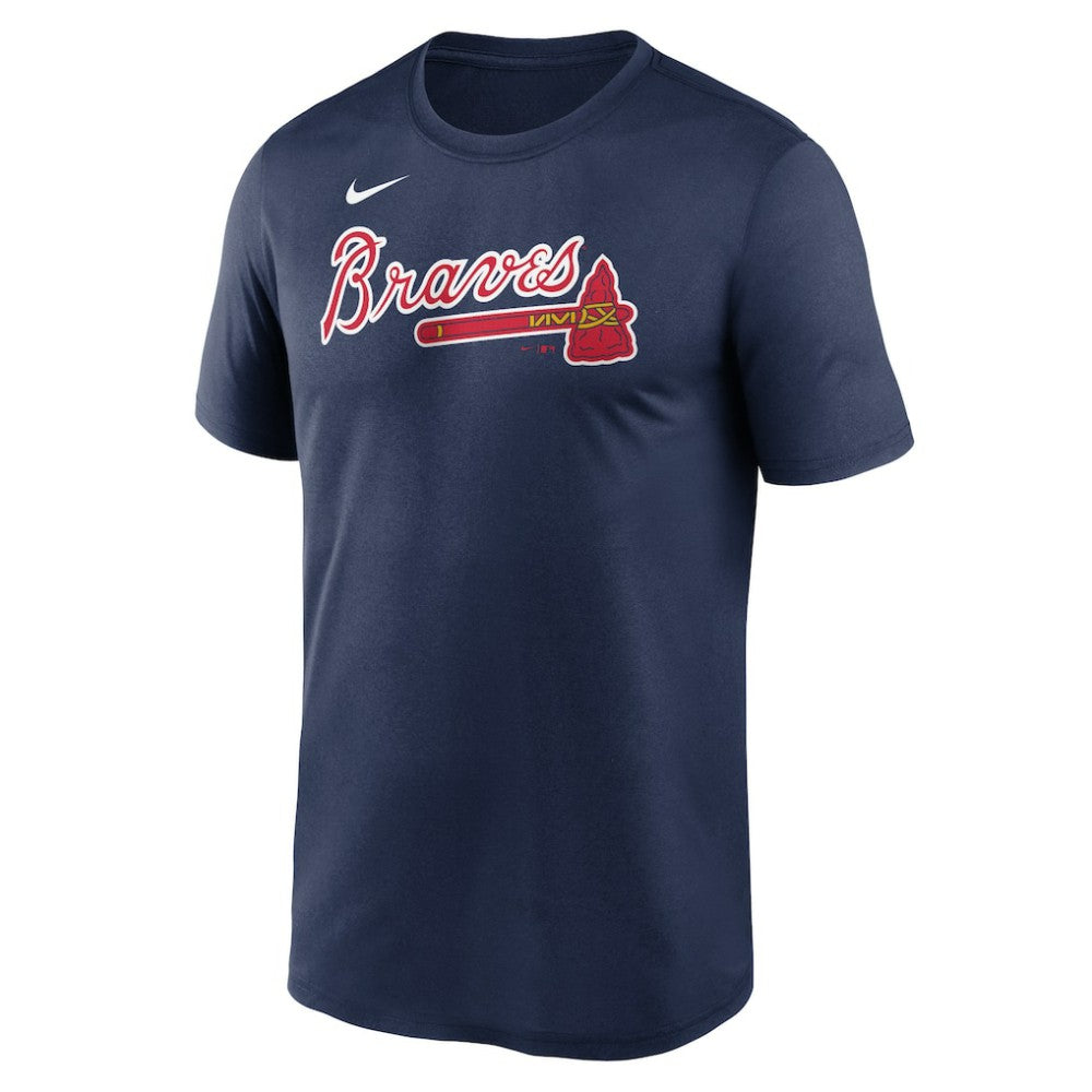 Atlanta Braves Nike Legend Fuse Wordmark T-Shirt  - Navy - Nike on Sale