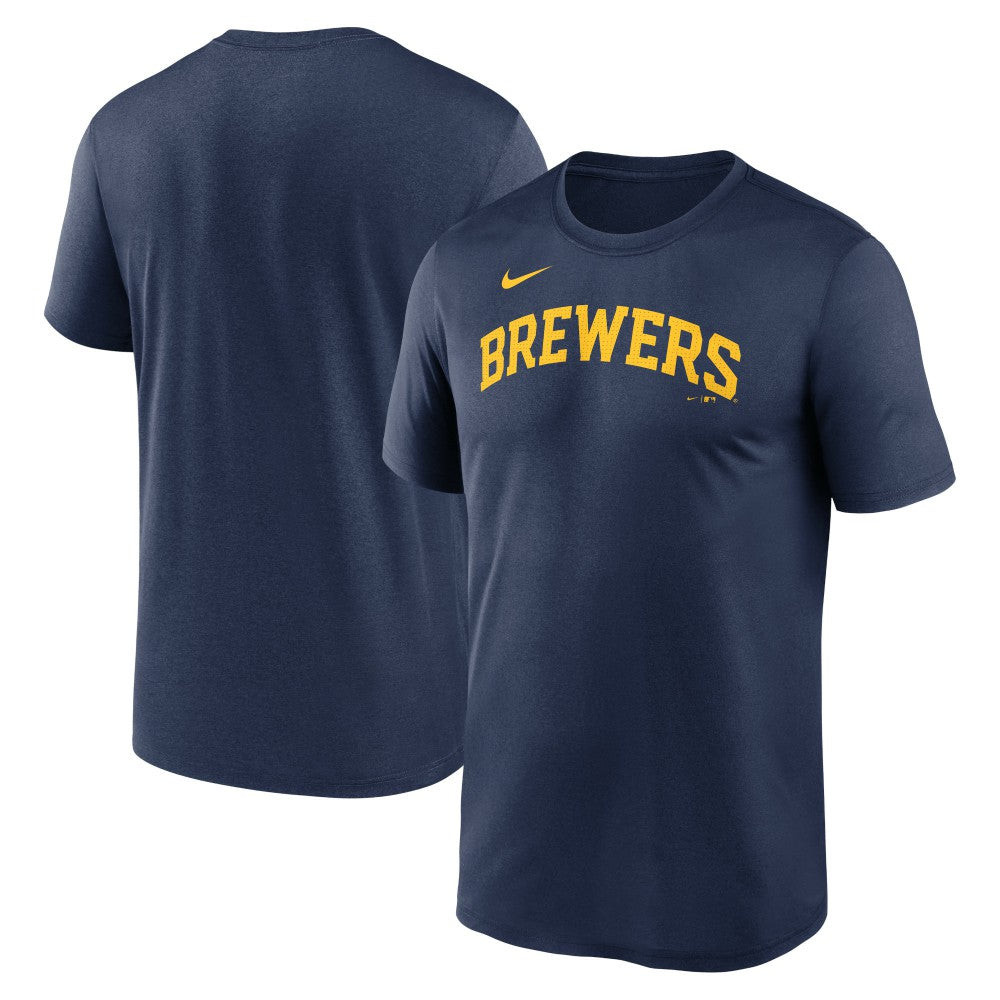 Milwaukee Brewers Nike Legend Fuse Wordmark T-Shirt  - Navy - Nike Lifestyle