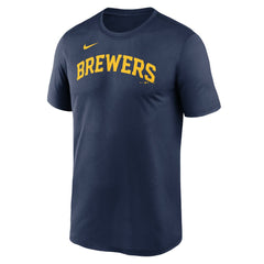 Milwaukee Brewers Nike Legend Fuse Wordmark T-Shirt  - Navy - Nike Lifestyle