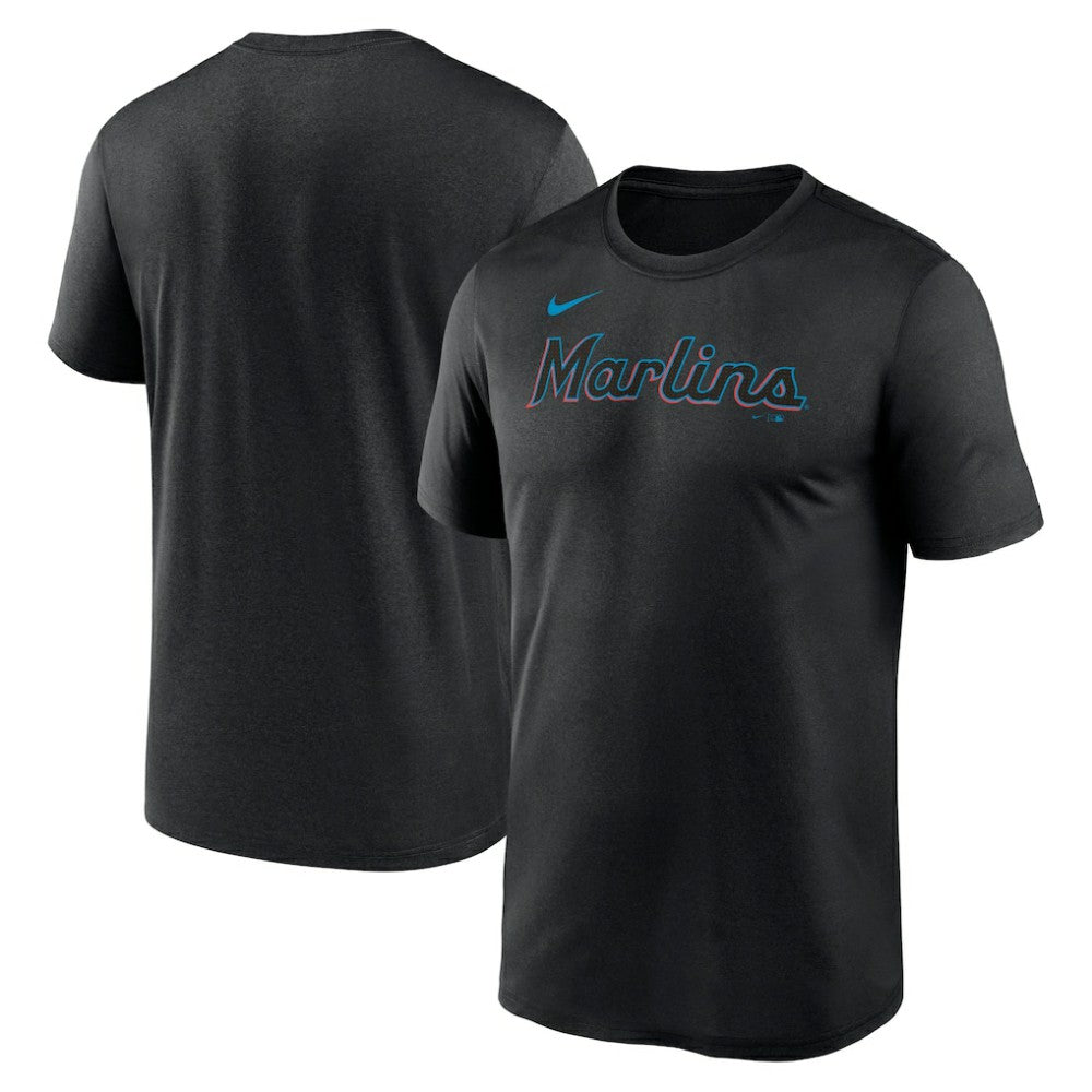 Miami Marlins Nike Legend Fuse Wordmark T-Shirt  - Black - Nike Lifestyle