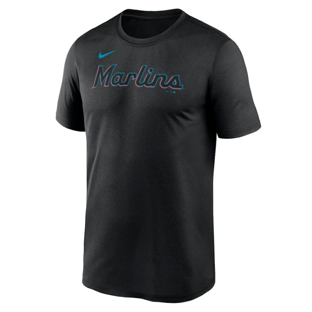 Miami Marlins Nike Legend Fuse Wordmark T-Shirt  - Black - Nike Lifestyle