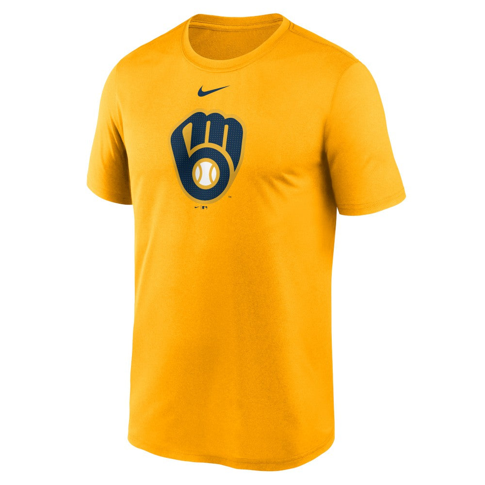 Milwaukee Brewers Nike Legend Fuse Large Logo Dri-FIT T-Shirt - Gold - Nike Online
