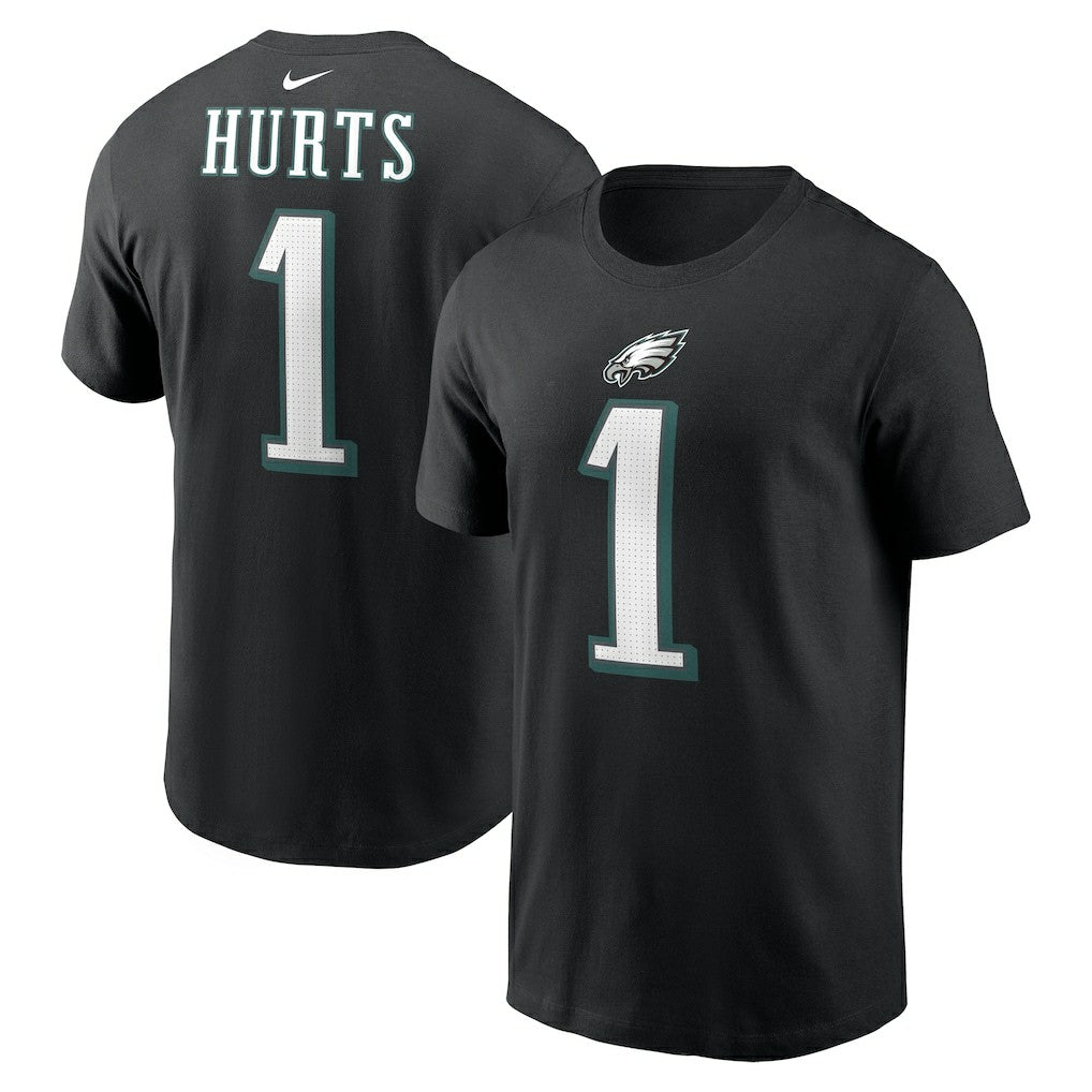 Nike Jalen Hurts Philadelphia Eagles Player Name & Number T-Shirt Black