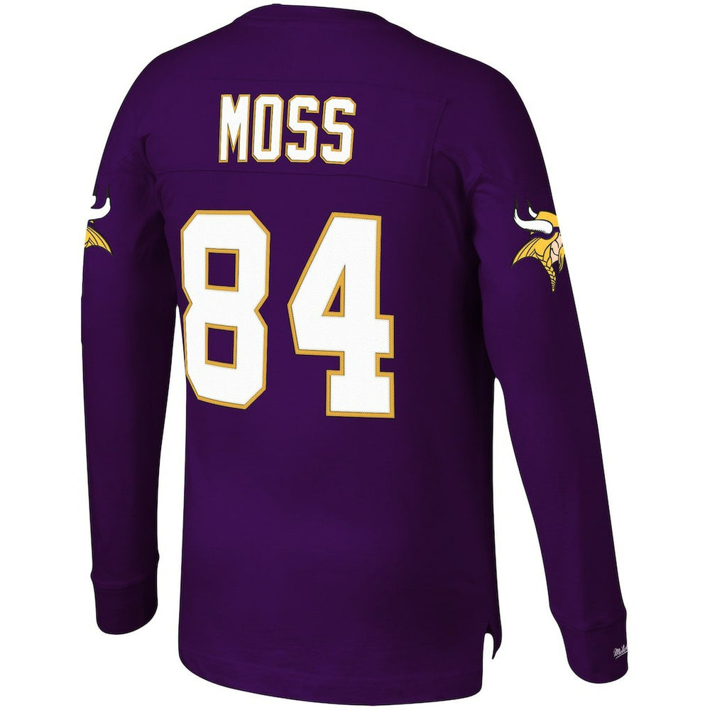 Mitchell & Ness Randy Moss Minnesota Vikings Big & Tall Retired Player Name & Number Long Sleeve Top Purple