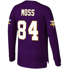 Mitchell & Ness Randy Moss Minnesota Vikings Big & Tall Retired Player Name & Number Long Sleeve Top Purple