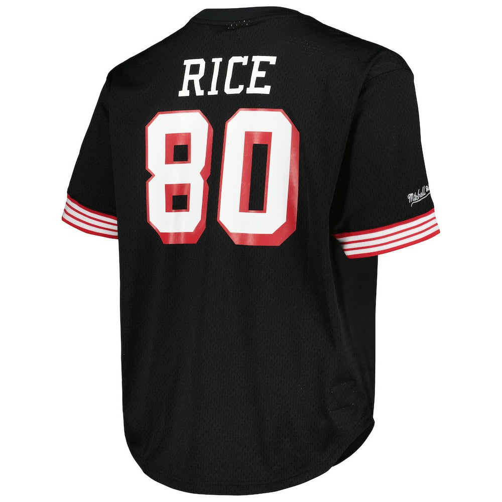 Mitchell & Ness Jerry Rice San Francisco 49ers Big & Tall Mesh Player Name & Number Top Black