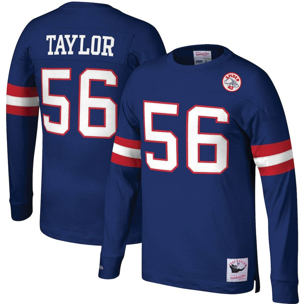 Mitchell & Ness Lawrence Taylor New York Giants Big & Tall Cut & Sew Player Name & Number Long Sleeve T-Shirt Royal