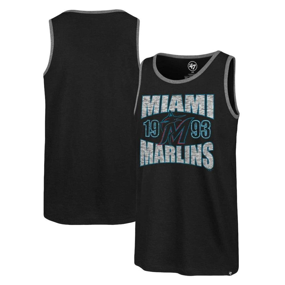 Miami Marlins '47 Upload Franklin Tank Top - Black - 47 brand Discount