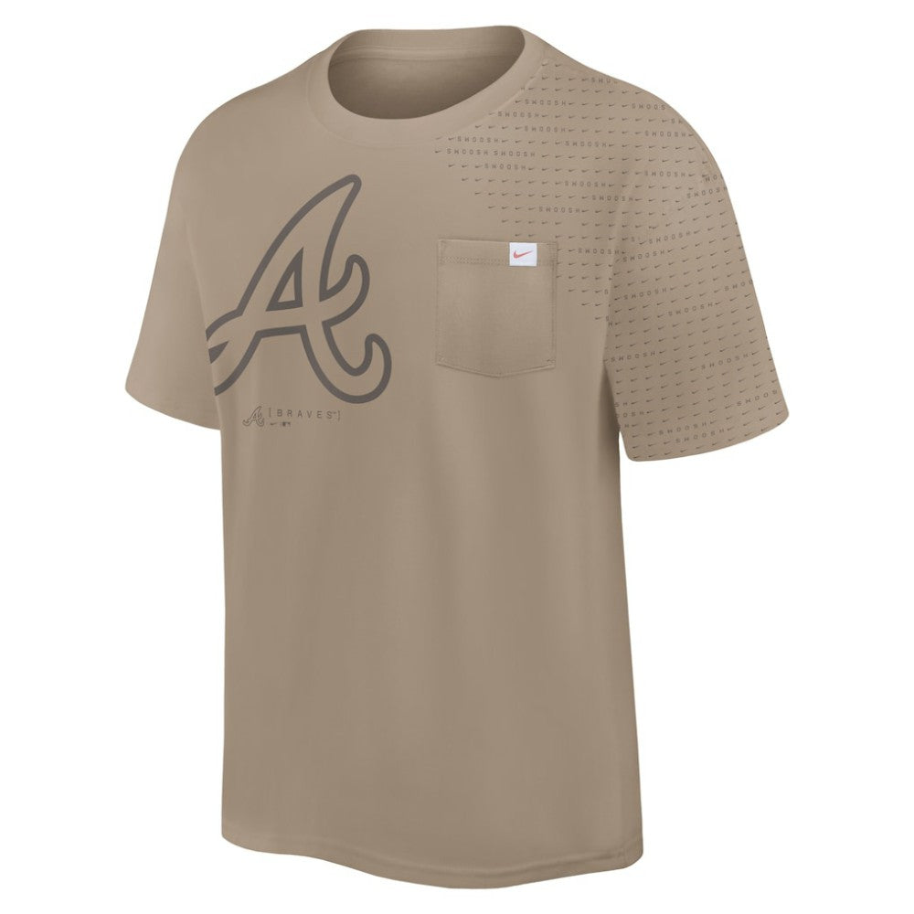 Atlanta Braves Nike Statement Max90 Pocket T-Shirt - Khaki - Nike Lifestyle