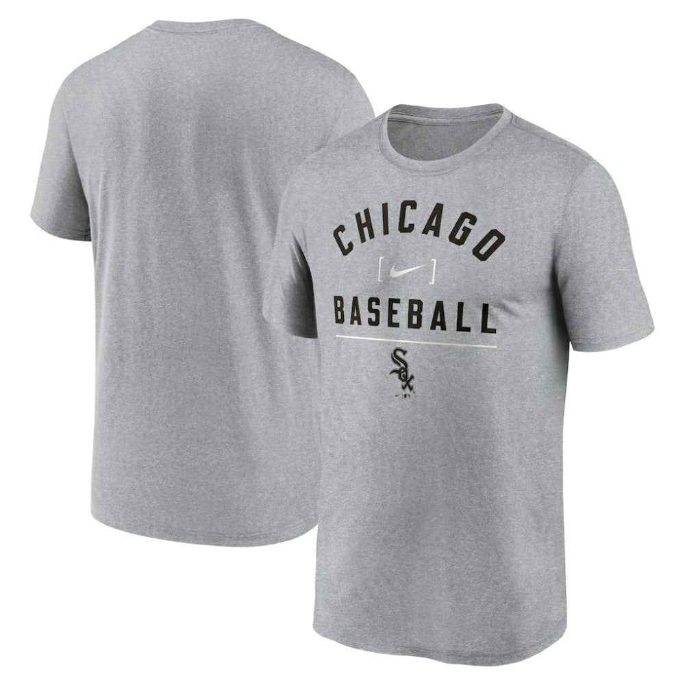 Chicago White Sox Nike Arch Baseball Stack Performance T-Shirt - Heather Charcoal - Nike Lifestyle
