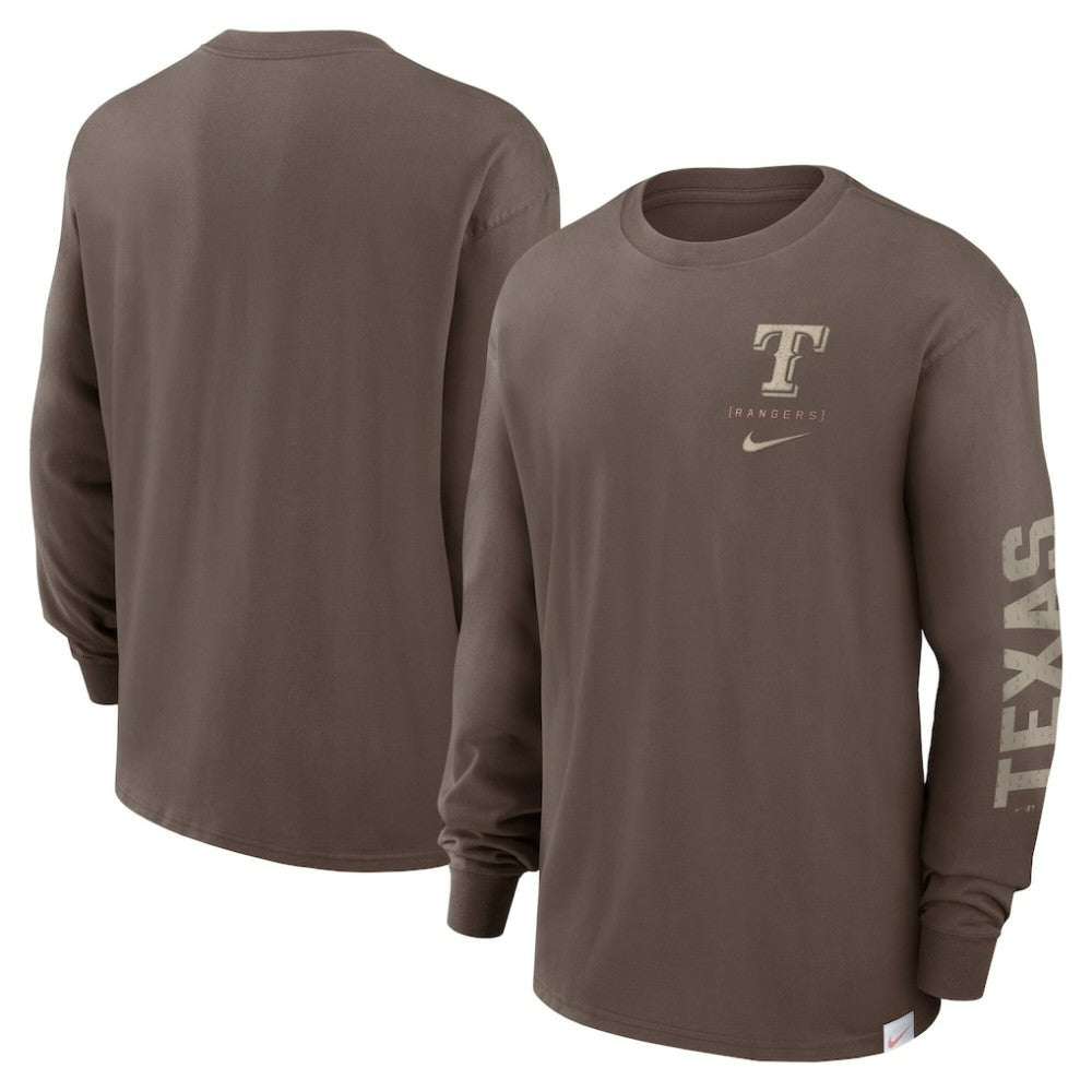 Texas Rangers Nike Statement Max90 Long Sleeve T-Shirt - Light Brown - Nike Sale