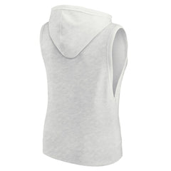 New York Yankees Fanatics Women's Lounge Script Sleeveless Pullover Hoodie - Ash - Fanatics Sale