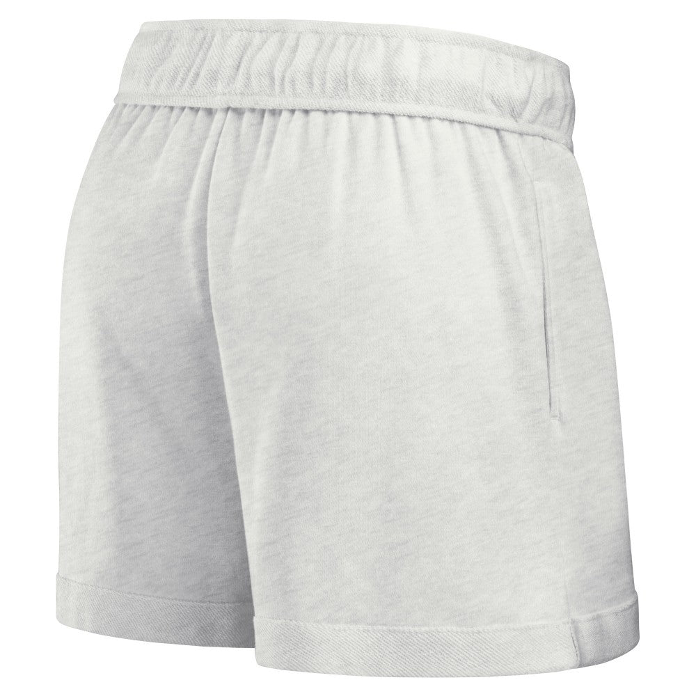 Los Angeles Dodgers Fanatics Women's Oversized Badge Lounge Shorts - Oatmeal - Fanatics Online