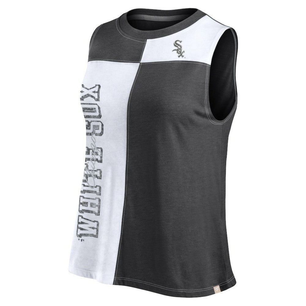 Chicago White Sox Fanatics Women's Color-Block Tank Top - Black/White - Fanatics on Sale