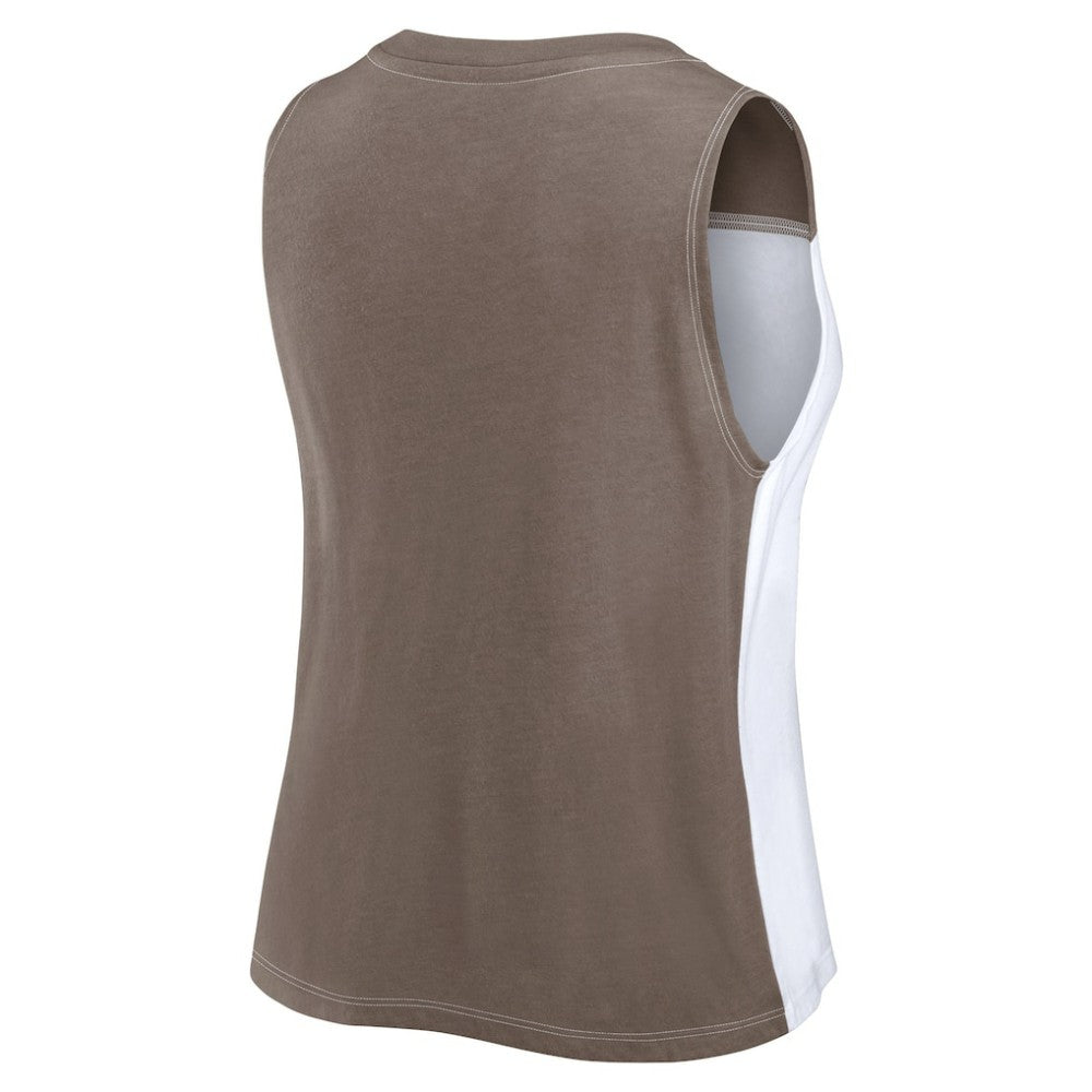 San Diego Padres Fanatics Women's Color-Block Tank Top - Brown/White - Fanatics on Sale