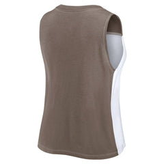 San Diego Padres Fanatics Women's Color-Block Tank Top - Brown/White - Fanatics on Sale
