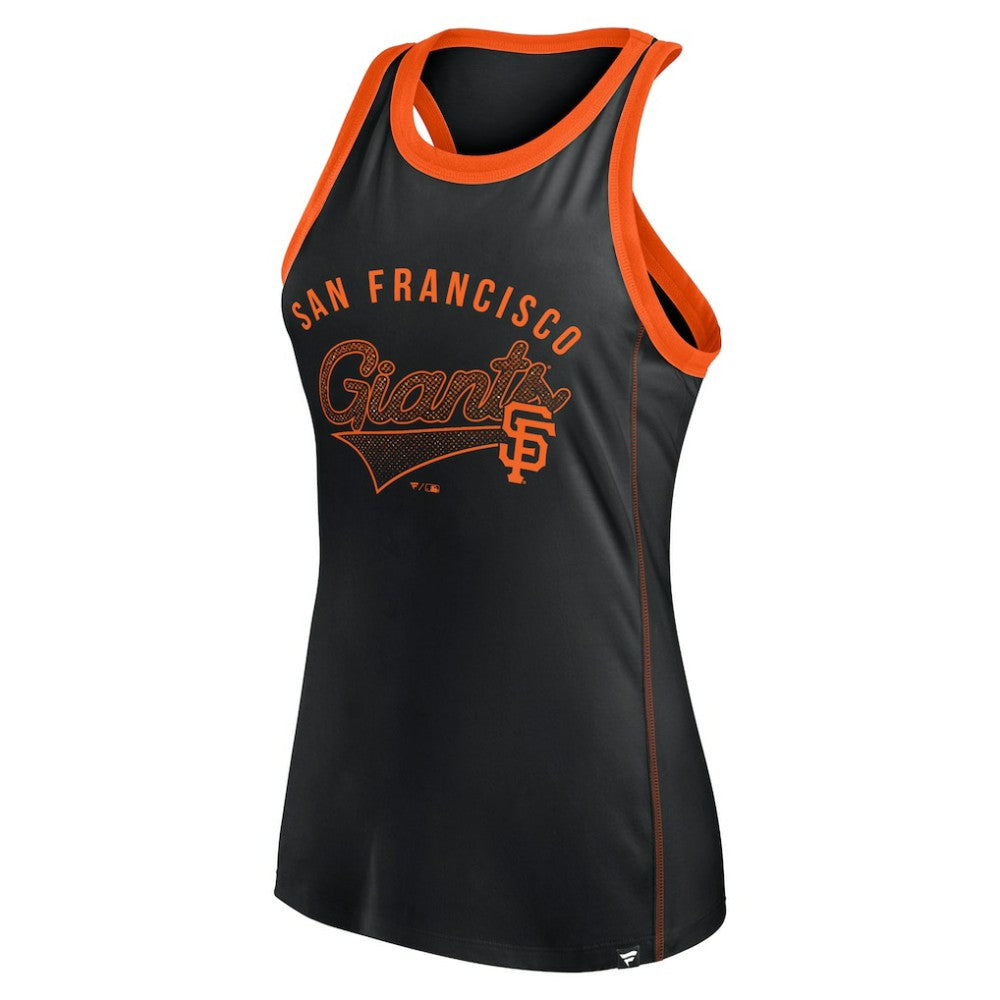 San Francisco Giants Fanatics Women's Tailsweep Fashion Racerback Rhinestone Tank Top - Black - Fanatics Lifestyle