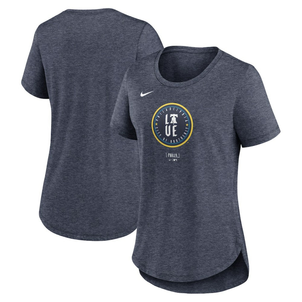 Philadelphia Phillies Nike Women's 2024 City Connect Tri-Blend T-Shirt - Navy - Nike Online
