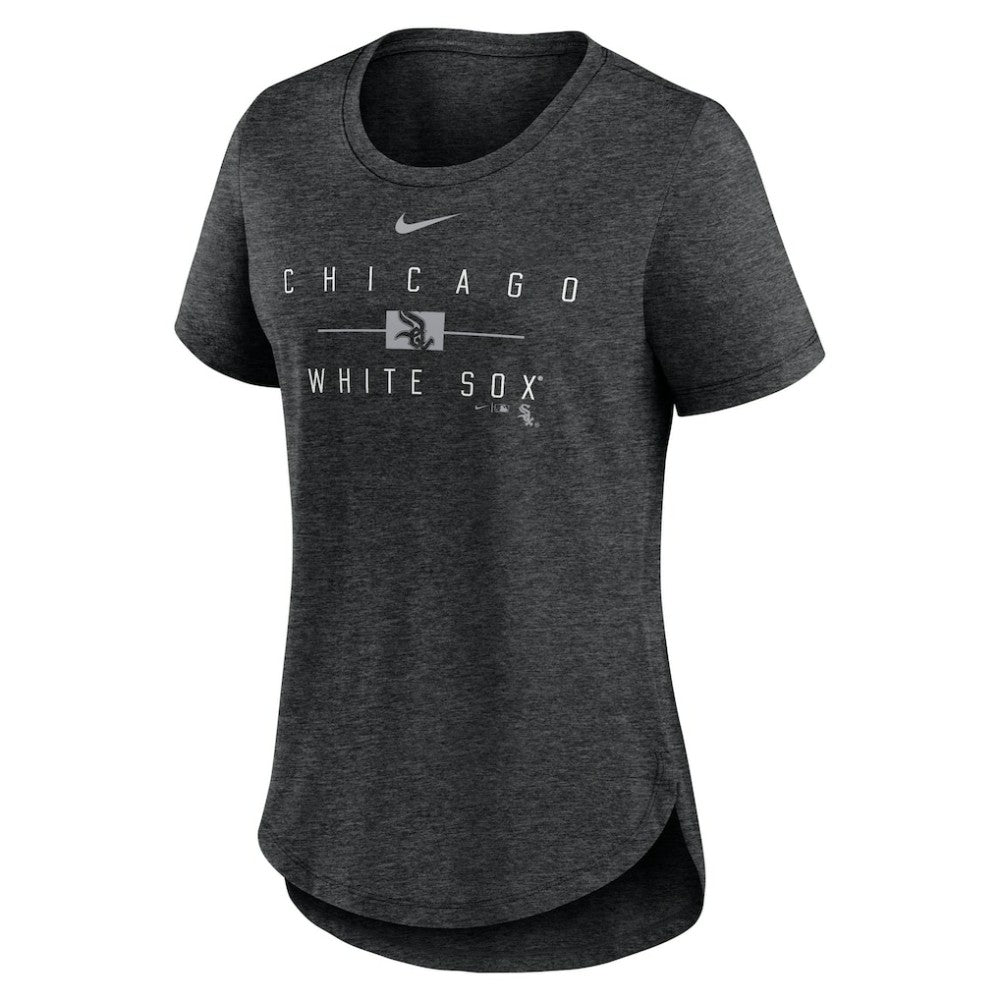 Chicago White Sox Nike Women's Knockout Team Stack Tri-Blend T-Shirt - Heather Black - Nike Sale