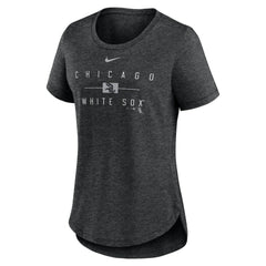 Chicago White Sox Nike Women's Knockout Team Stack Tri-Blend T-Shirt - Heather Black - Nike Sale